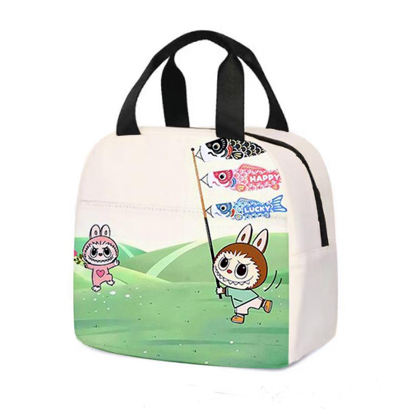 Labubu Cartoon Lunch Tote: Insulated Aluminum Foil Bento Bag for Students  5371