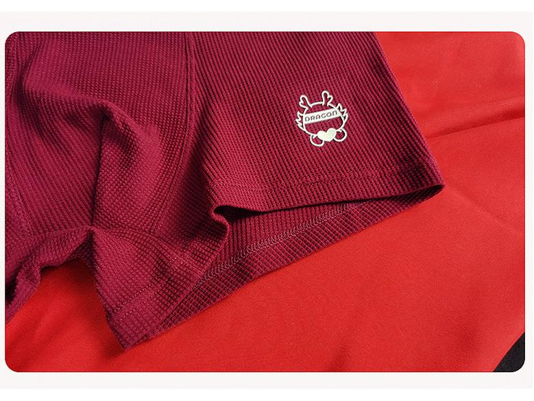 Men's Burgundy Modal Cotton Boxer Briefs – Perfect for Wedding, Christmas, or New Year's Gift.