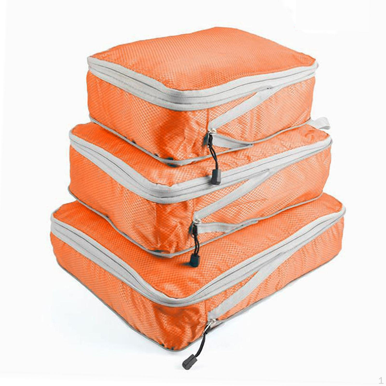 3 Compression Packing Cubes for Travel Needs Orange