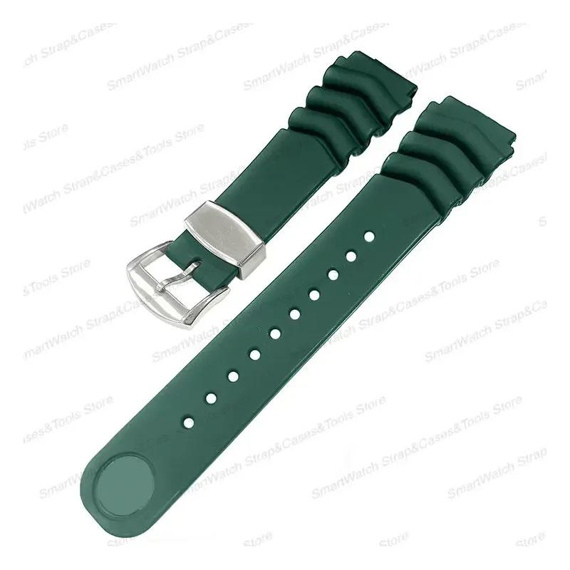 Harzarmband+Metall-Haltebügel-Ring Stahlverschluss für Prospex SPR009 SKX007 SKX009 Wasserdichtes Taucher-Sport-Uhrarmband 20mm 22mm
