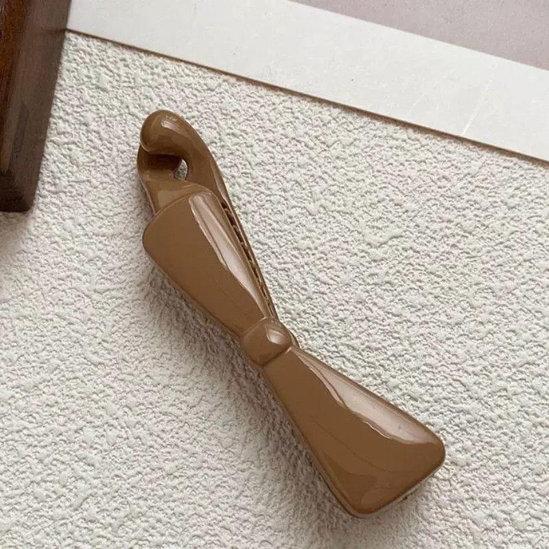 2025 High-End Morandi Bow Banana Hair Clip for Women - Elegant Ponytail Accessory