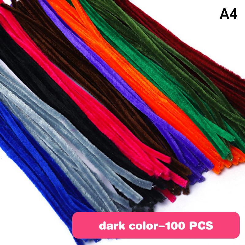 100pcs Fuzzy Wire Chenille Stems DIY Strips Twist Bar Anvil Wire Craft Pipe Handicraft Material Plush Tube Creative Toy