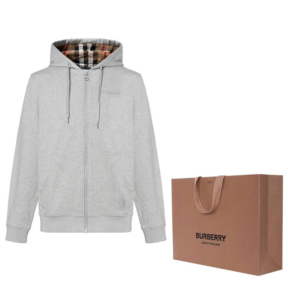 Burberry Hove Check Stickerei Logo Reißverschluss Hoodie 80847711