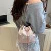 Hand Carry Pearl Bucket Bag Women's Summer New Embroidered Shoulder Bag Niche Simple High-end Messenger Bag