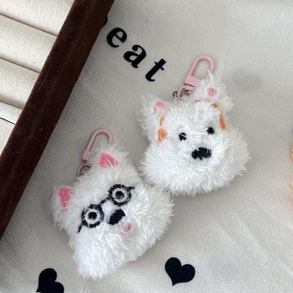 West Highland Plush Puppy Keychain - Cute, Soft Pendant, Sweet Gift for Girls and Friends.