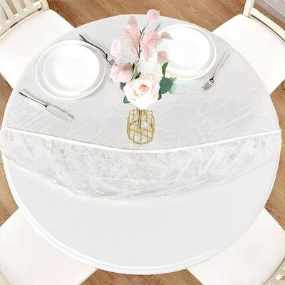 2025 New Round Tablecloth Elastic Transparent PVC Waterproof Oil-Proof Table Protector Cover Home Fitted Dinning Table Covers