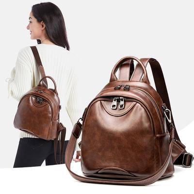Mochila Retrô de Couro Macio Nova Mochila Estilo para Mulheres Fácil de Usar Bolsa de Viagem Anti-Furto Casual Bolsa de Mamãe