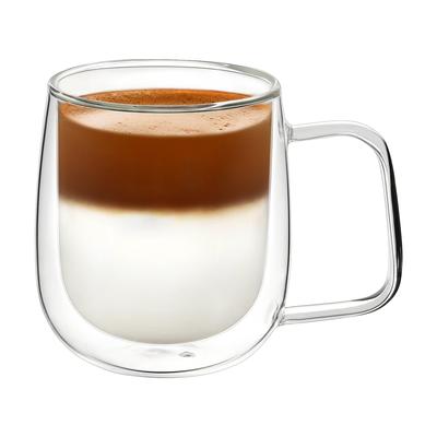 VKCHEF Double-Wall Glass Cup, 300ml (1 Cup), Double-Walled, Heat-Resistant, Coffee Cup, Teacup, or Mug, Stylish, Keeps Hot or Cold,