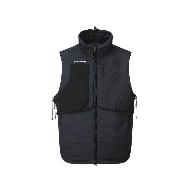 SALOMON Pinnacle Insulation Outdoor Warm Versatile Comfortable Vest Men Vest Navy-Blue Black C25733