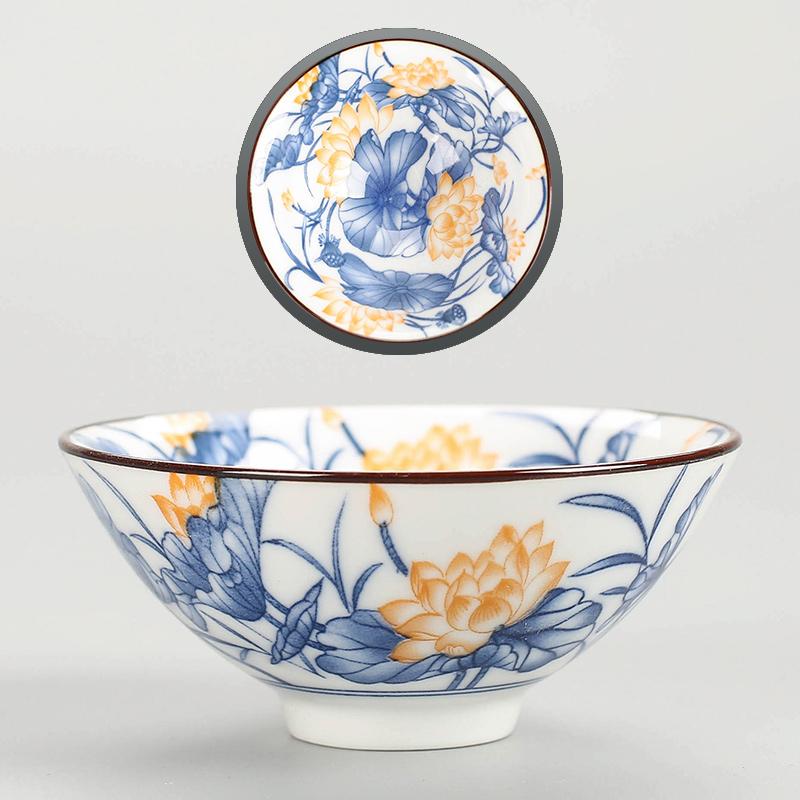 70ml Ceramic Large Master Tea Cup Blue and White Porcelain Kung Fu Tea Cup Douli Tea Bowl Personal Home Use Cup