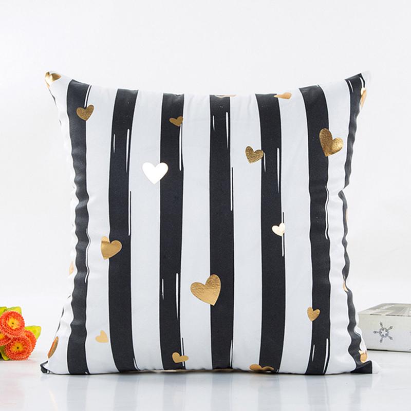 Geometry Bronzing Pillowcase Cover Strip Pillows Cases Bedroom Home Decorative Throw Pillowcases