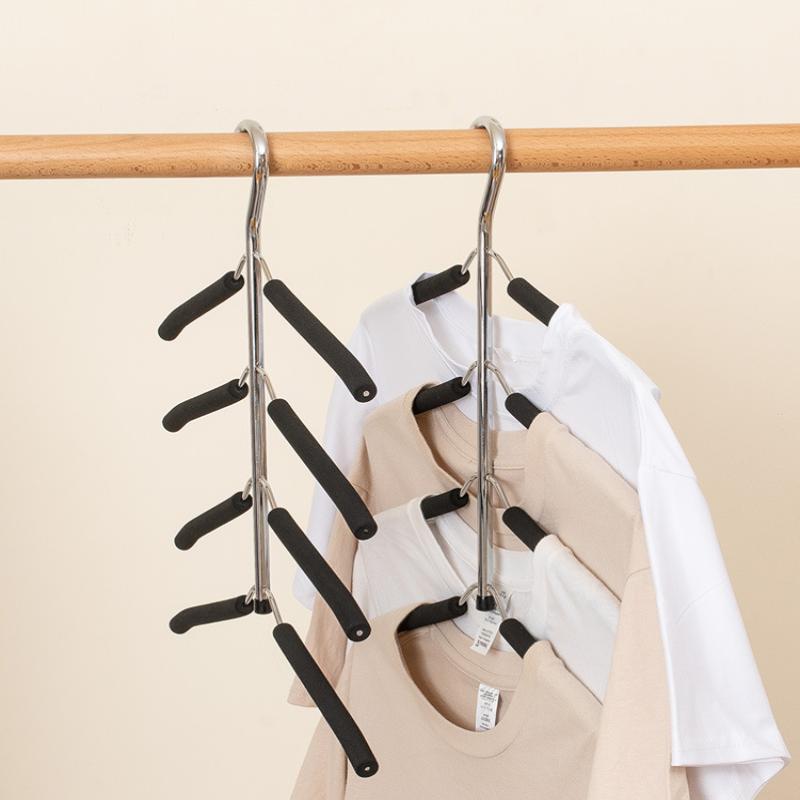 Multi-Layer Clothes Rack Metal Clothes Drying Rack Space Saving Wardrobe Storage Rack