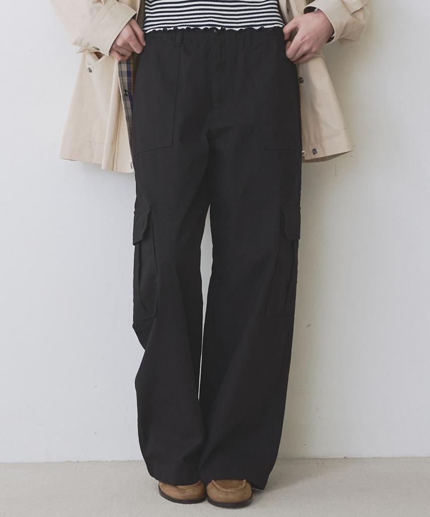 Nyuluki Vintage Cotton Cargo Pants_Black