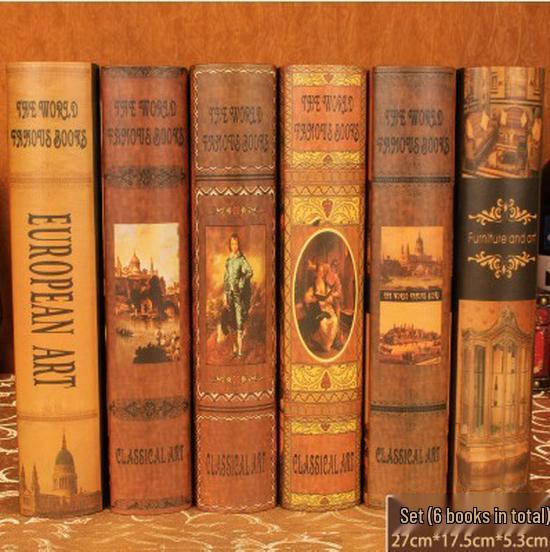 European Home Décor Soft Decoration Book - Indoor Cafe Photography Props Cardboard Craft Ornament Book