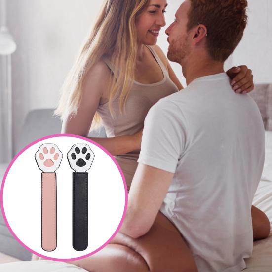 Faux Leather Pat Kitten Paw Design Fine Sewing Comfortable Grip Imitation Leather Racket Couple Adult Products