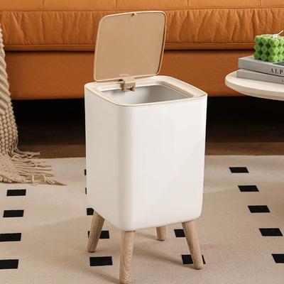 Pattumiera Domestica di Alta Gamma Senso Soggiorno Piede Alto con Coperchio Tipo a Pressione Camera da Letto Scrivania Stile Creativo Contenitore YLE440