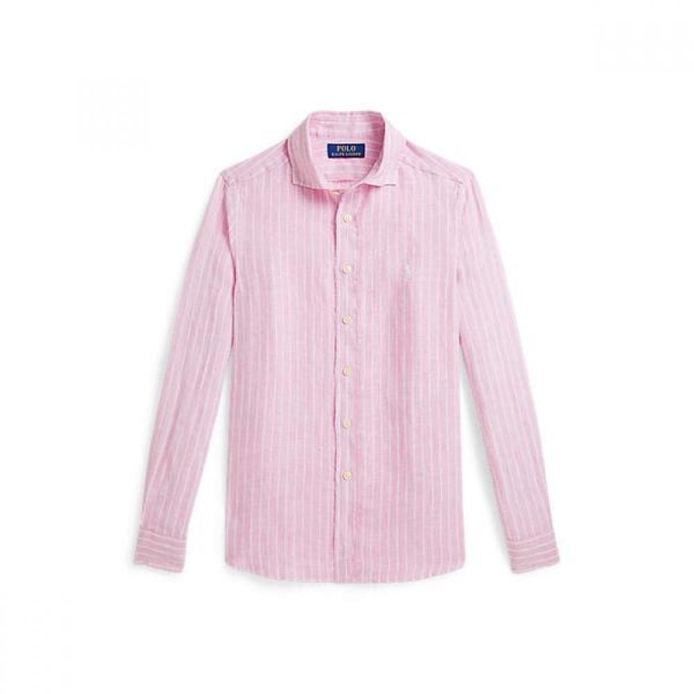 Polo Ralph Lauren Boys 8 18 Stripe Linen Shirt Cwpowovy6820680999 S