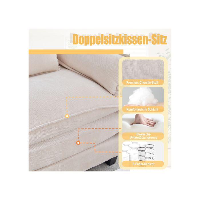 Modern Armchair - MUVOE - Beige Velvet - Footrest - Side Pocket - Contemporary Design