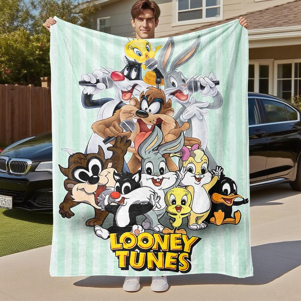 1pc Looney Tunes Sylvester Tweety Outdoor Blanket - Throw Blanket, Soft , Flannel Blankets, Living Room, Travel, Camping-1102115