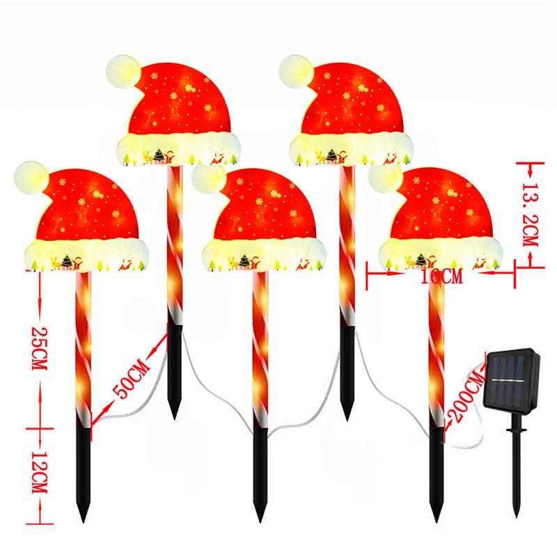 Cross-Border Outdoor LED Solar Ground Insert Christmas String Lights and Road Signs