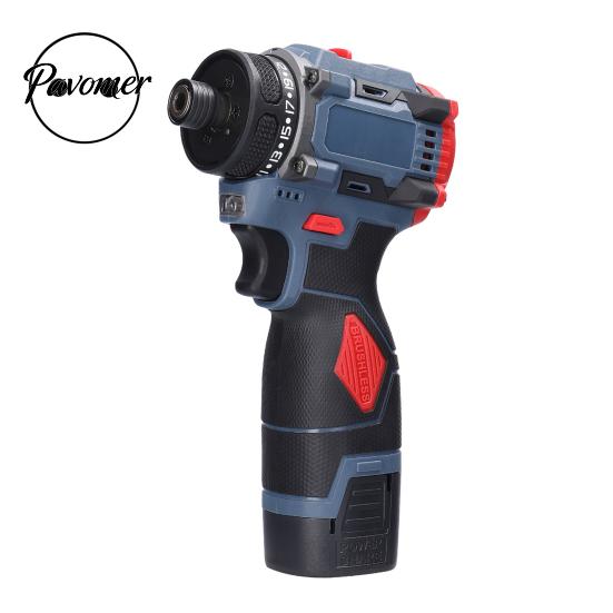 Rechargeable Lithium Battery Drill 16.8V Cordless Drill, Maximum Torque 45Nm, Electric Driver with Ergonomic Professional Impact Set Grip, Handheld