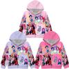 Felpa con cappuccio da ragazza Giacca cartone animato 3D Felpa Musica Zip con cappuccio Maniche lunghe Top