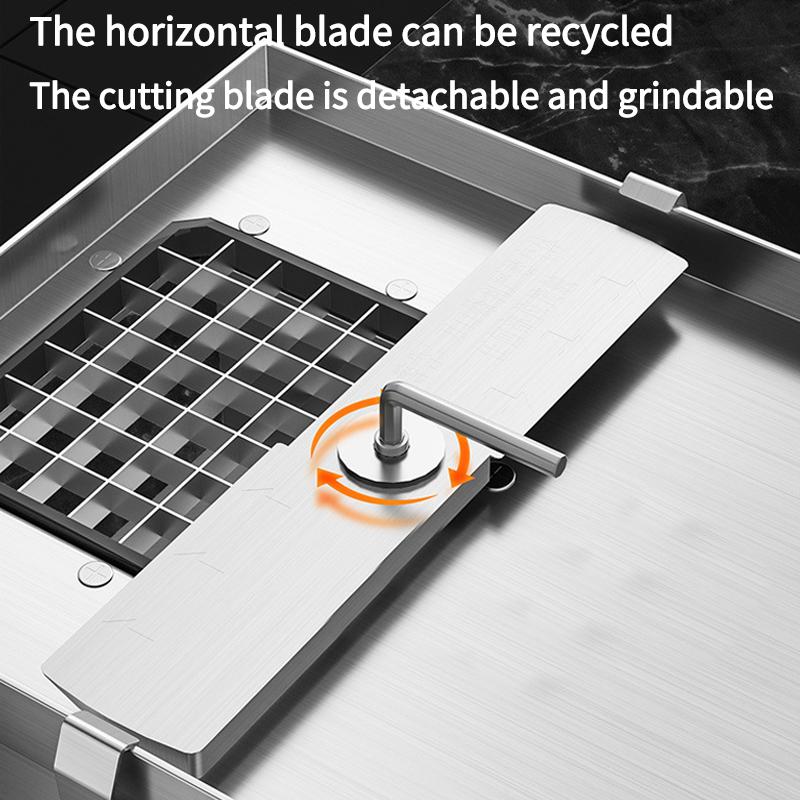 Multifunktionale Gemüsewürfel-Schneidemaschine Elektrischer Würfelschneider Kartoffel Zwiebel Karottenwürfelschneider Obst- und Gemüseschneidemaschine