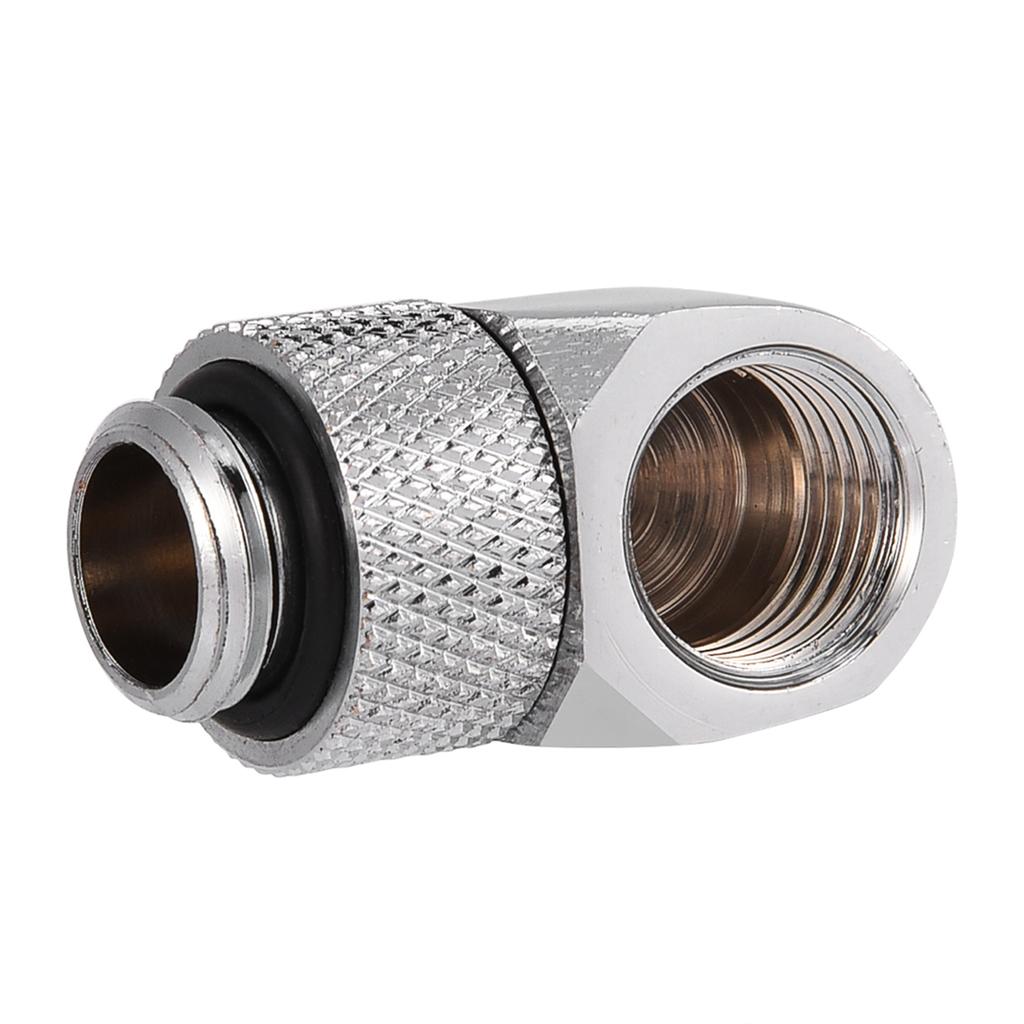 90 Degrees PC Water Cooling Two Touch Fitting G14 Thread Elbow Barb Connector for Tube Silver