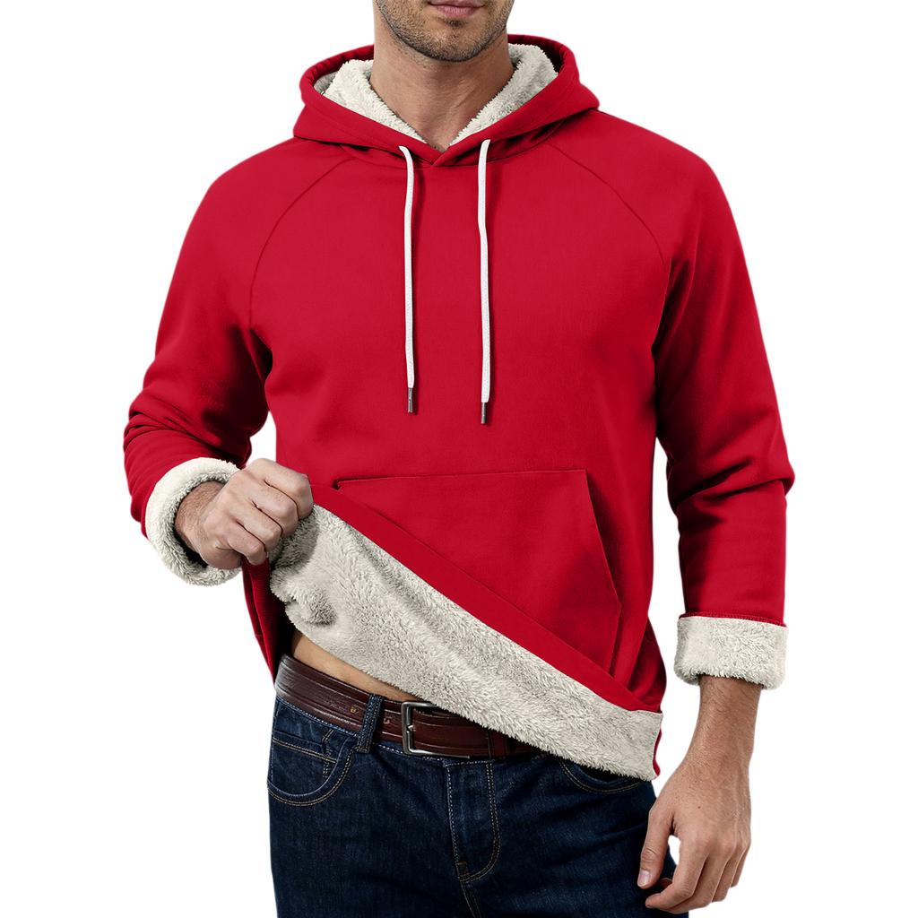 Men's Casual Long-Sleeve Fleece Hoodie With Pockets