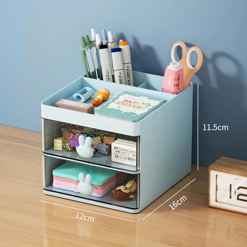Mini Schreibtisch Stifthalter Schubladen Organizer Mehrfachfach Schreibtisch Aufbewahrungsbox für Studenten Schreibwaren Schulsachen