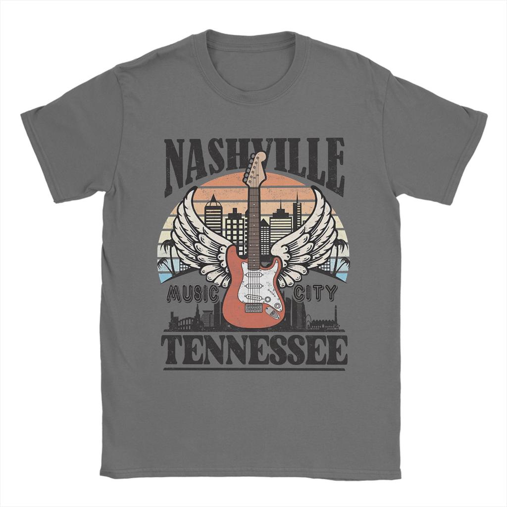 Tennessee TN Nashville Music City Men's T Shirts Fashion Tee Shirt Short Sleeve Round Neck T-Shirt 100% Cotton 4XL 5XL Tops