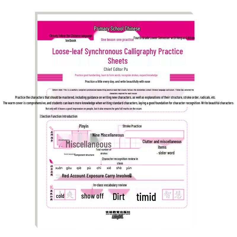 Primary Chinese Grade 4 Lower Semester Practice Copybook (RJ Edition)