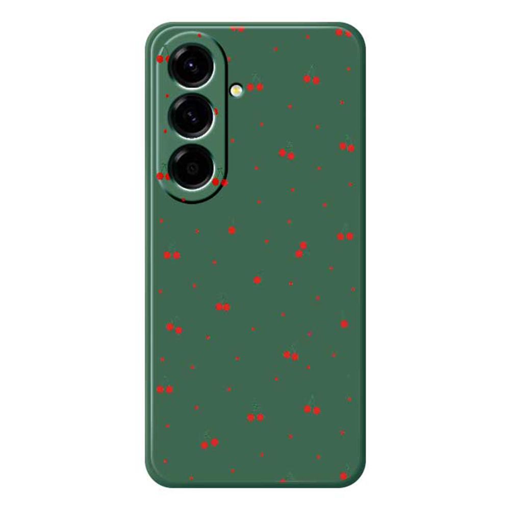 For Samsung Galaxy A56 5G Case Red Cherry Pattern Printing Straight Edge TPU Phone Back Cover B