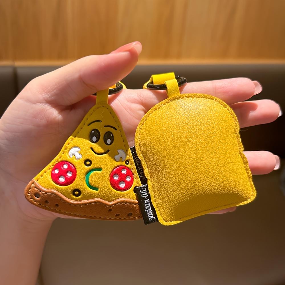 MINISO Cartoon Burger Mini Pendant Food PU Leather Keychain Burger Pizza Donut Food Bag Accessories