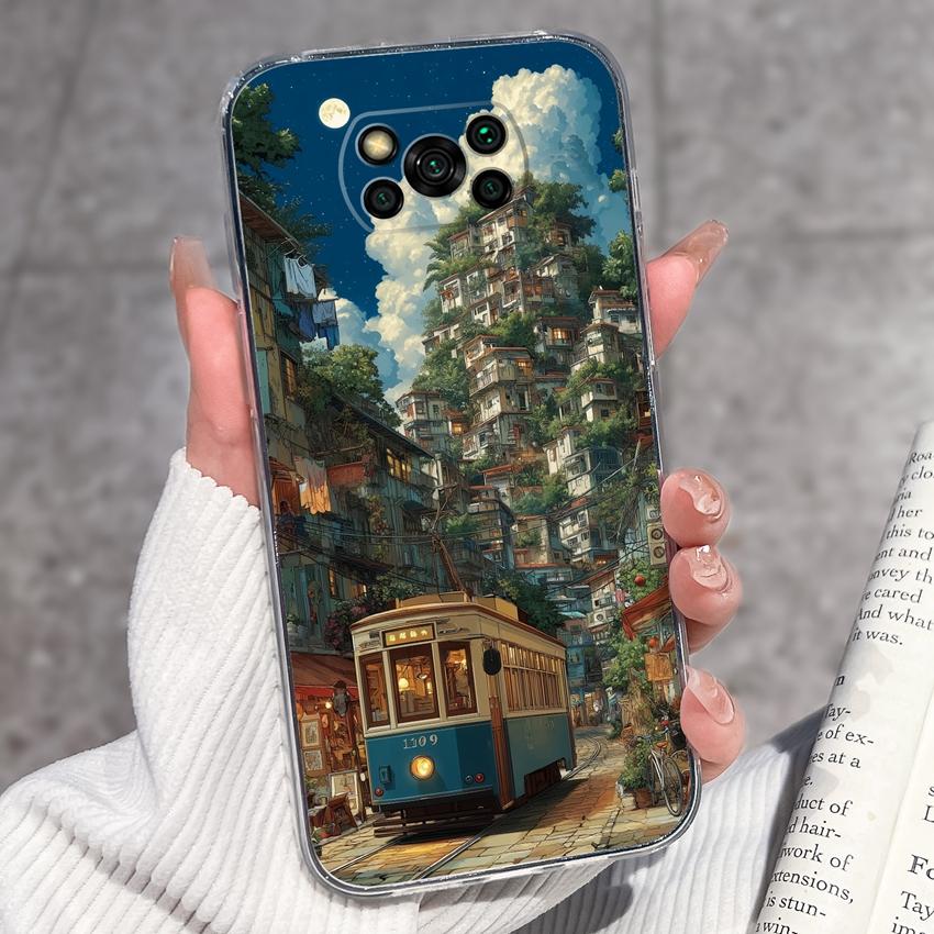 Clear Phone Case For Xiaomi Poco X3 X4 NFC X5 X6 X7 Pro F4 GT F5 Soft TPU Casing Retro Pocket Watch Patterns Shockproof Shell For Xiaomi Cover Capa