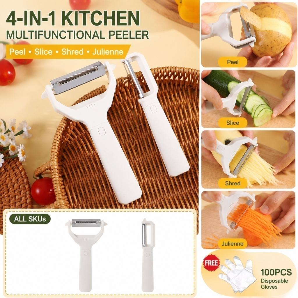 Stainless 4-in-1 Grater Peeler - Multifunctional , Cutter, Shredder for Kitchen