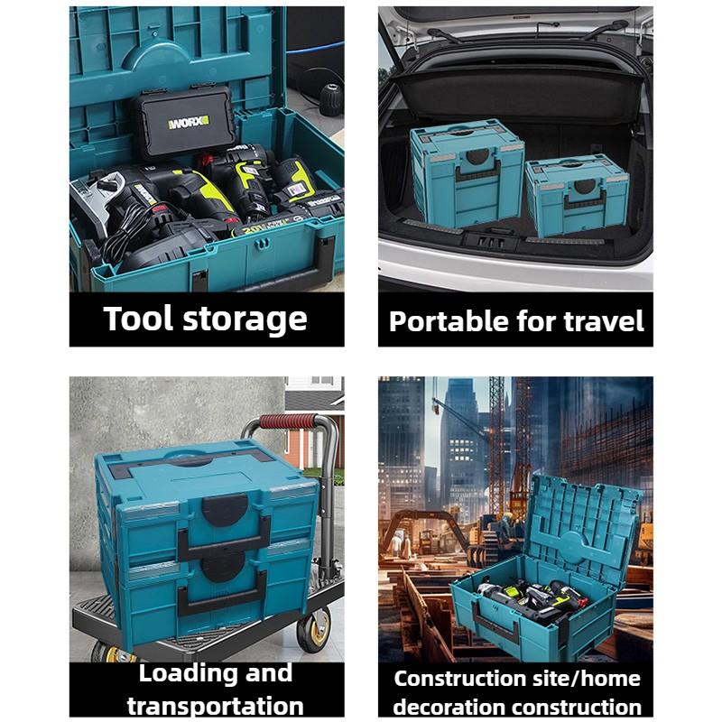 Stackable Toolbox Multifunction Parts Storage Box Professional Waterproof Car Mechanic Tool Storage Case Hardware Tool Organizer