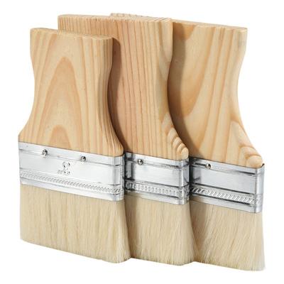 3 Pcs Flat Paddle Paint Brush Set,Wide Paint Brush Large Paint Brush 3/4/5 Inch Paint Brush For Oil And Acrylic Paints-B61B