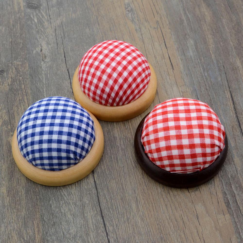 Storage Fabric DIY Craft Wood Bottom Needle Holder Sewing Accessories Needle Pillow Pin Cushion