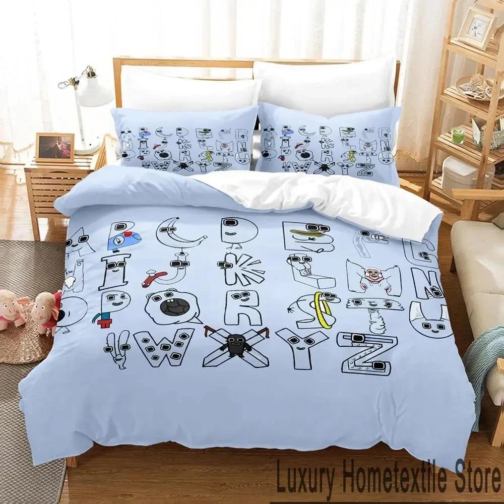 3D Print Cartoon Alphabet Lore A-Z Bedding Set Duvet Cover Bed Set Quilt Cover Pillowcase Comforter King Queen Size Boys Adult