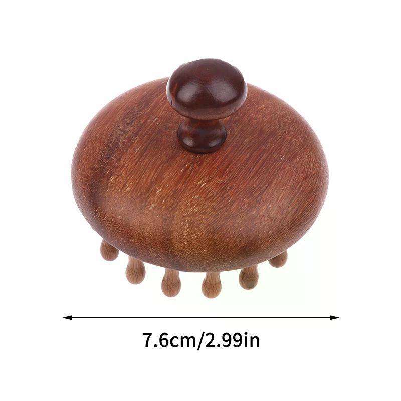 Pieptene de masaj multifuncțional pentru terapie cu lemn, masaj pentru cap pentru scalp, din lemn de santal natural, dinți circulari, Guasha, masaj corporal pentru răzuire