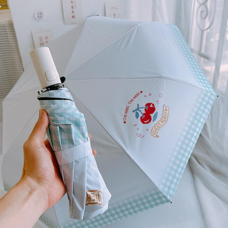 Wholesale Three-fold Automatic Sun-and-rain Umbrella, Cartoon Digital Folding Umbrella, Black Glue, UV Protection, Sun Protection, Sun Umbrella