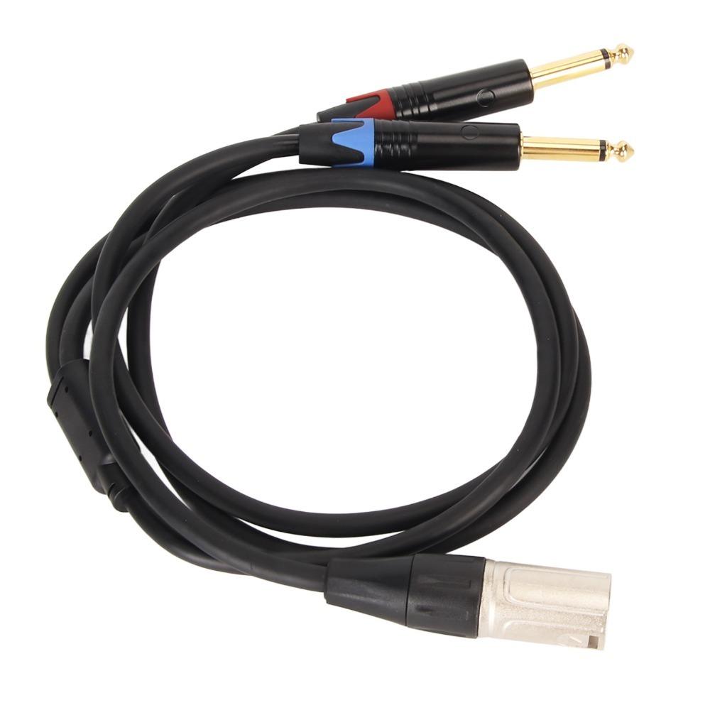 TS Mono Plug Y Splitter Cable Microphone Splitter Cable  for Amplifiers
