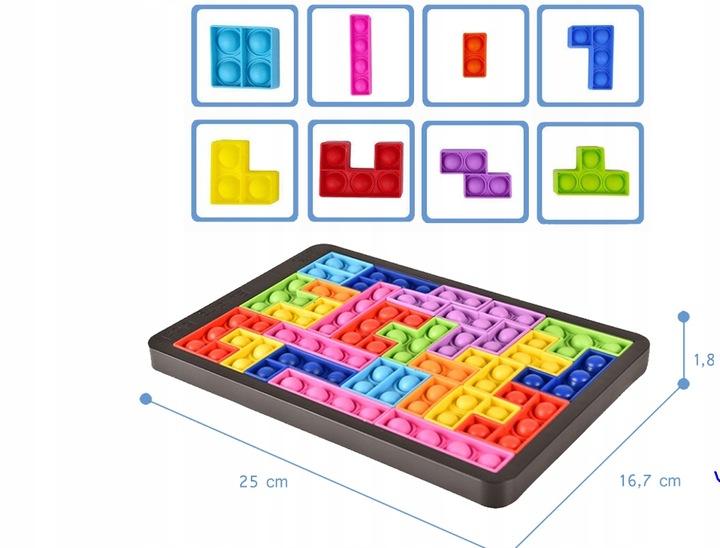 Pop It Klocki Popit Tetris Puzzle Układanka Bąbele