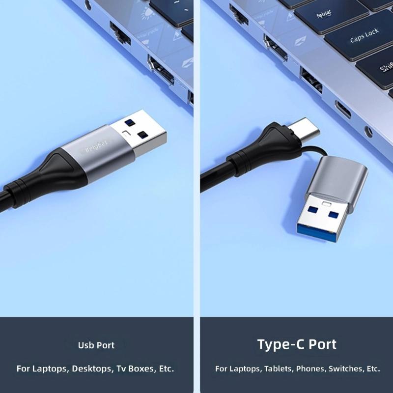 Aluminum Alloy USB C to RJ45 Networking Adapter With USB A Port And 3 USB Hubs Fast Speed 1000Mbps Ethernet Connection