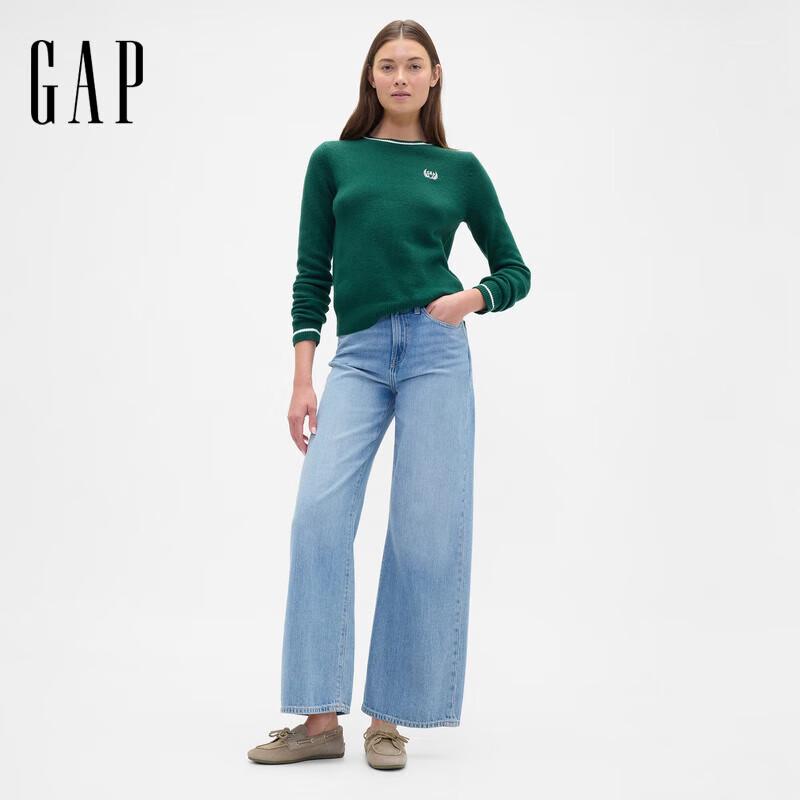 Gap Women's Embroidered Logo Loose Fit Knit Sweater
