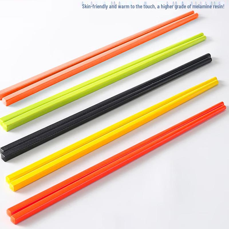 Food-Grade A5 Melamine Chopsticks - 10 Pairs