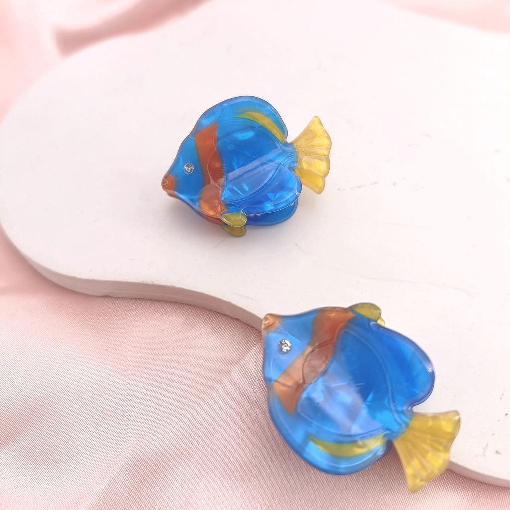 2 ks/sada Personalizované zvířecí sponky do vlasů Acetátové zvířecí sponky do vlasů Kreslená ryba Mini drápek do vlasů Doplňky do vlasů Mušle Dívky
