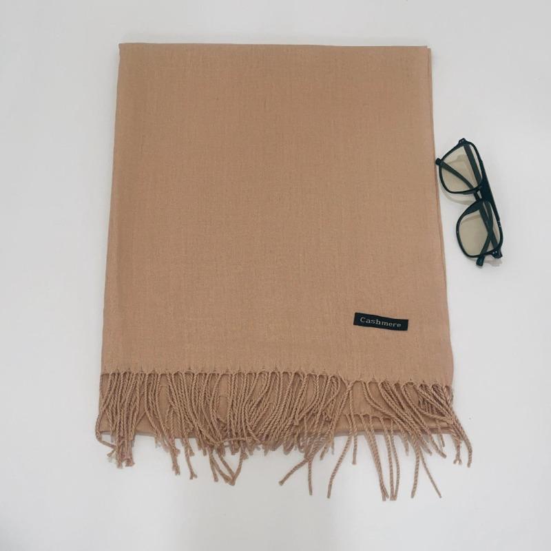 Scarf women's autumn and winter high-end sense new solid color warm scarf versatile red cashmere shawl