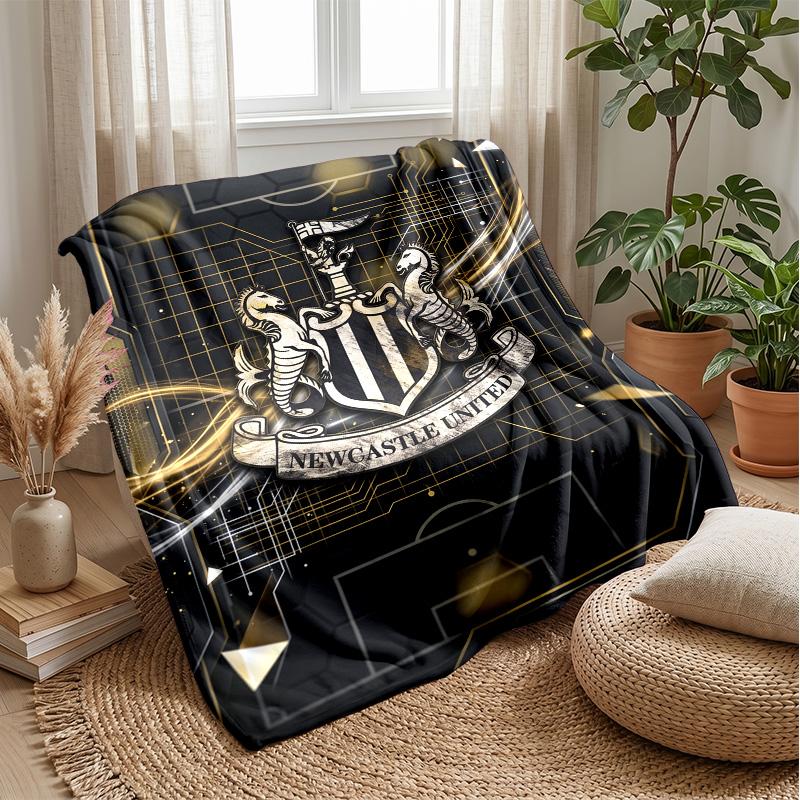Coperta in Flanella con Stampa del Newcastle United Football, Coperta Morbida Calda Leggera per Divano Letto Campeggio